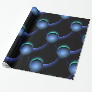 ECLIPSE Blauwgroen blauw, Turquoise, zwart Cadeaupapier