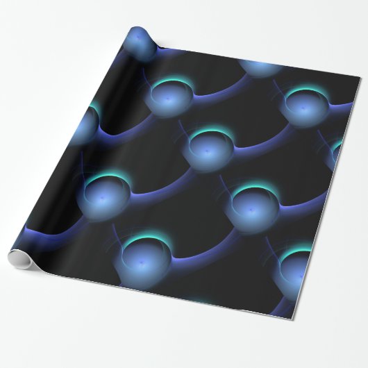 ECLIPSE Blauwgroen blauw, Turquoise, zwart Cadeaupapier (Uitgerold)