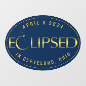 Eclipse blue and gold your town watch destination raamsticker (Vel)