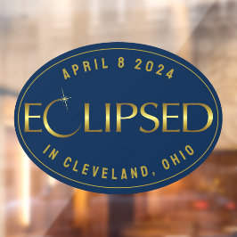 Eclipse blue and gold your town watch destination raamsticker