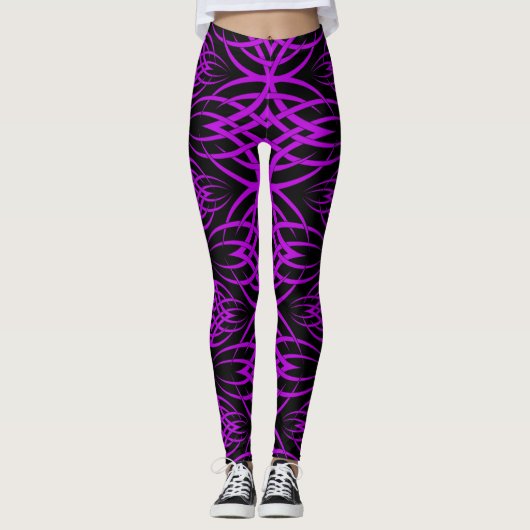 Eclipse-bureaubladachtergrond ( Paars ) Leggings (Voorkant)
