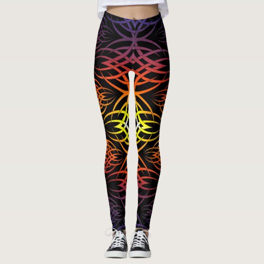 Eclipse-bureaubladachtergrond ( Regenboog ) Leggings (Voorkant)