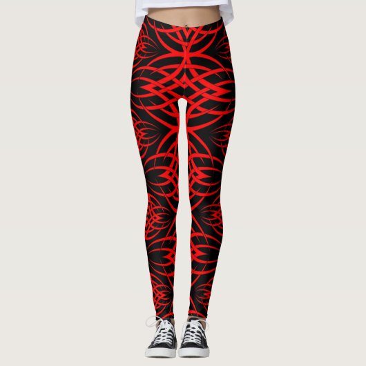 Eclipse-bureaubladachtergrond ( Rood ) Leggings (Voorkant)