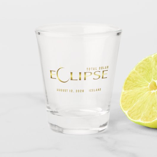 Eclipse celestial commemorative souvenir Iceland Shot Glas (Voorkant)