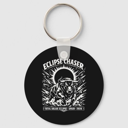 Eclipse Chaser Spanje Totale Zonsverduistering 202 Sleutelhanger (Voorkant)