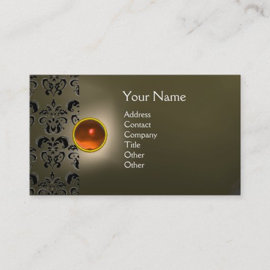 ECLIPSE DAMASK EDELSTEEN MONOGRAAM VISITEKAARTJE (Voorkant)