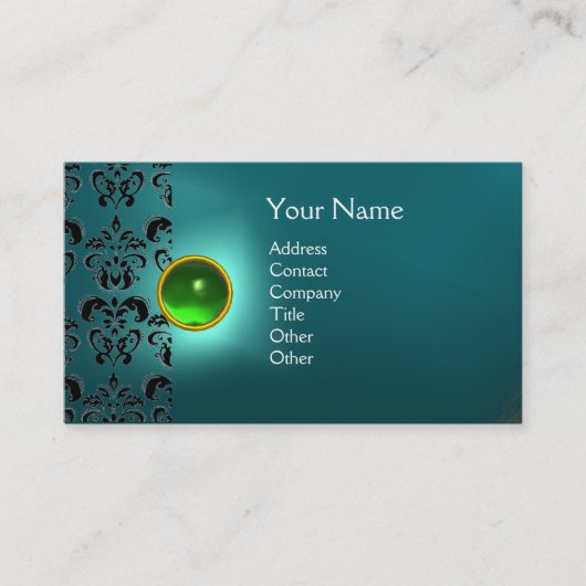 ECLIPSE DAMASK EDELSTEEN MONOGRAAM VISITEKAARTJE (Voorkant)