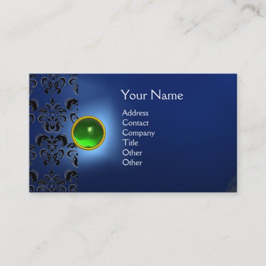 ECLIPSE DAMASK EDELSTEEN MONOGRAAM VISITEKAARTJE (Voorkant)