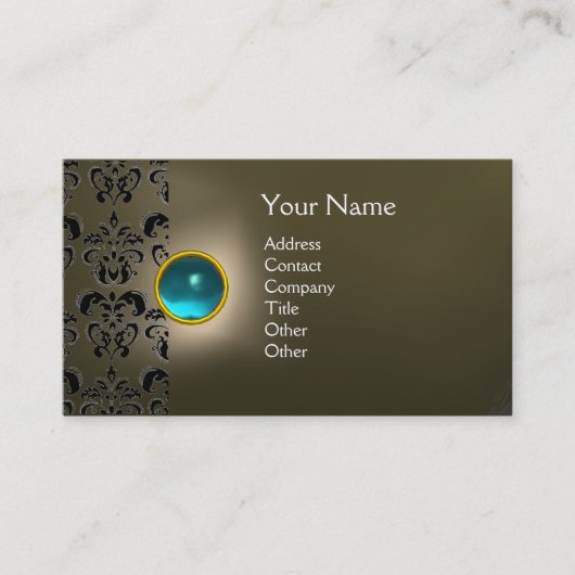 ECLIPSE DAMASK EDELSTEEN MONOGRAAM VISITEKAARTJE (Voorkant)