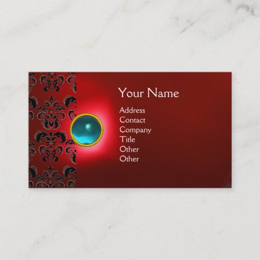 ECLIPSE DAMASK EDELSTEEN MONOGRAAM VISITEKAARTJE (Voorkant)