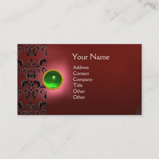 ECLIPSE DAMASK EDELSTEEN MONOGRAAM VISITEKAARTJE (Voorkant)