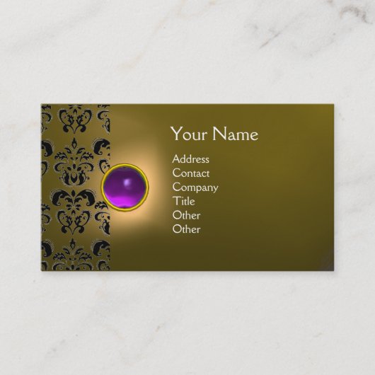 ECLIPSE DAMASK EDELSTEEN MONOGRAAM VISITEKAARTJE (Voorkant)