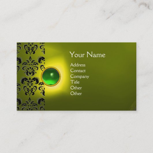 ECLIPSE DAMASK EDELSTEEN MONOGRAAM VISITEKAARTJE (Voorkant)