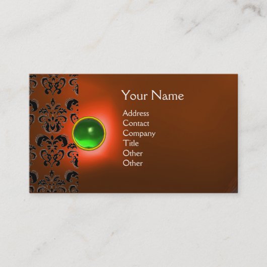 ECLIPSE DAMASK EDELSTEEN MONOGRAAM VISITEKAARTJE (Voorkant)