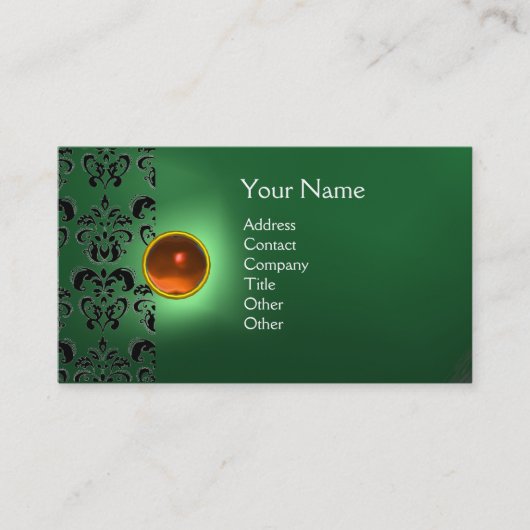 ECLIPSE DAMASK EDELSTEEN MONOGRAAM VISITEKAARTJE (Voorkant)