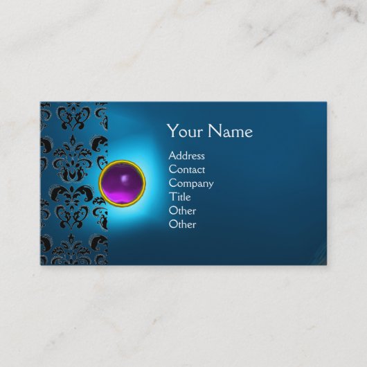 ECLIPSE DAMASK EDELSTEEN MONOGRAM VISITEKAARTJE (Voorkant)