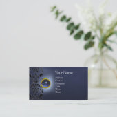 ECLIPSE DAMASK GEM MONOGRAM blauw Visitekaartje (Staand voorkant)