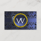 ECLIPSE DAMASK GEM MONOGRAM blauw Visitekaartje (Achterkant)