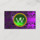 ECLIPSE DAMASK STEEN  MONOGRAM paars groen Visitekaartje (Achterkant)