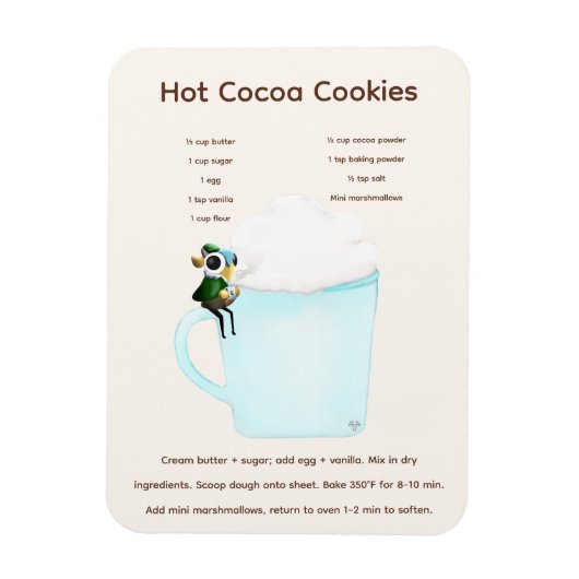Eclipse de Draak Hot Cocoa Koekjes Recept Magneet (Verticaal)