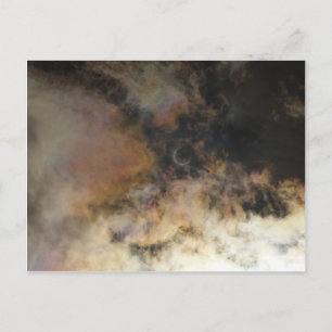 Eclipse en wolken, zonne-energie briefkaart