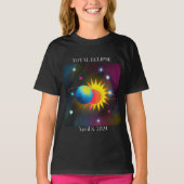 Eclipse Flare 04.08.24 Totaal Zonsverduistering US T-shirt (Voorkant)