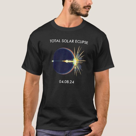 Eclipse Flare 04 08 24 Total Solar Eclipse America T-shirt (Voorkant)