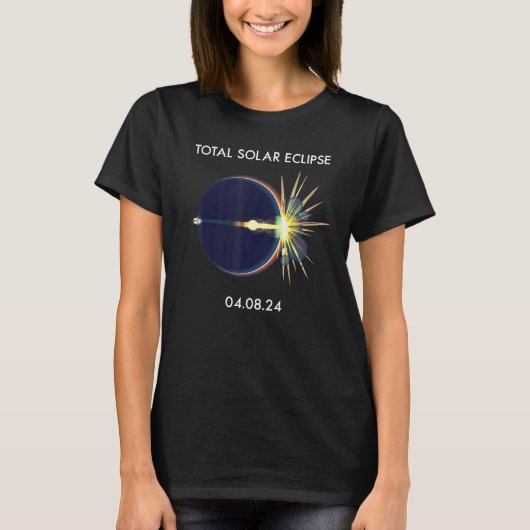 Eclipse Flare 04 08 24 Total Solar Eclipse America T-shirt (Voorkant)