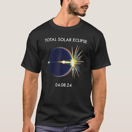 Eclipse Flare 04 08 24 Total Solar Eclipse America T-shirt (Voorkant)