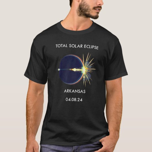 Eclipse Flare 04 08 24 Total Solar Eclipse Arkansa T-shirt (Voorkant)