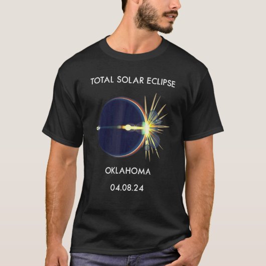 Eclipse Flare 04 08 24 Total Solar Eclipse Oklahom T-shirt (Voorkant)