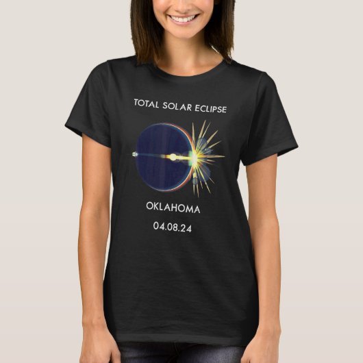 Eclipse Flare 04 08 24 Total Solar Eclipse Oklahom T-shirt (Voorkant)