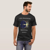 Eclipse Flare 04 08 24 Total Solar Eclipse Pennsyl T-shirt (Voorkant volledig)