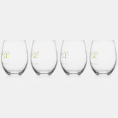 Eclipse gouden hemelse herdenkingssouvenir wijnglas zonder voet (Achterkant)