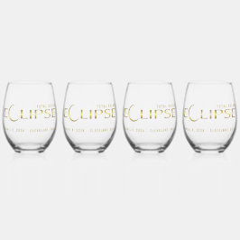 Eclipse gouden hemelse herdenkingssouvenir wijnglas zonder voet