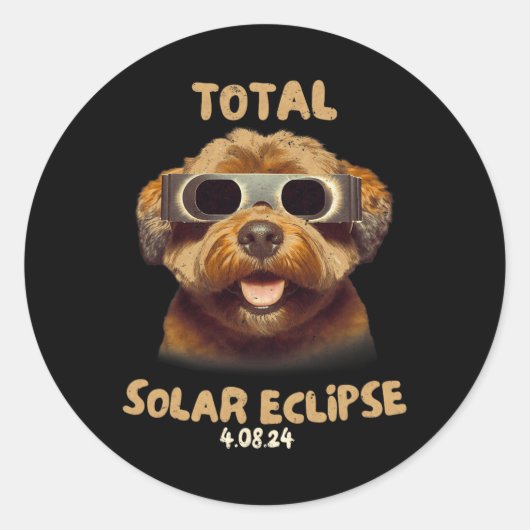 Eclipse Hond Dragen Solar Eclipse Gles Ronde Sticker (Voorkant)