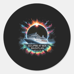 Eclipse in Zee Mazatlan Mexico totale zonsverduist Ronde Sticker