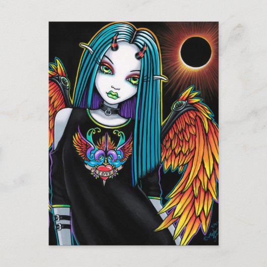 Eclipse Little Rainbow Devil Angel Briefkaart (Voorkant)