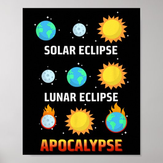 Eclipse Maansverduistering Apocalypse Grappige Ecl Poster (Voorkant)