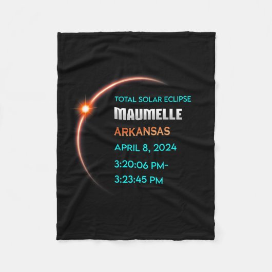 Eclipse Maumelle Arkansas Totale Zonsverduistering Fleece Deken (Voorkant)