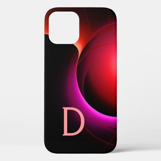 ECLIPSE MONOGRAM Black Pink Paars Red Swirls Case-Mate iPhone Case (Achterkant)