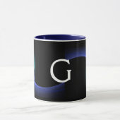 ECLIPSE MONOGRAM Blauwgroen Blue Green Black Fract Mok (Midden)