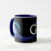 ECLIPSE MONOGRAM Blauwgroen Blue Green Black Fract Mok (Voorkant links)