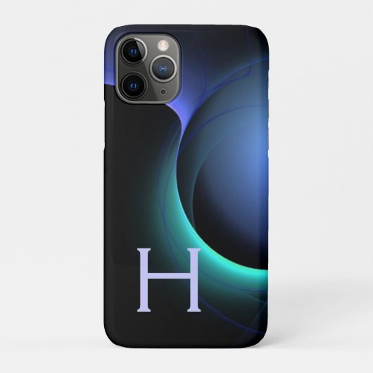 ECLIPSE MONOGRAM Levendig zwart blauw Case-Mate iPhone Case (Achterkant)