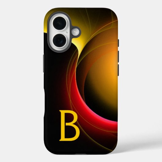 ECLIPSE MONOGRAM Levendig zwart geel Case-Mate iPhone Case (Achterkant)