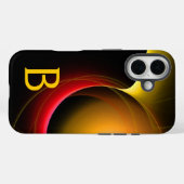 ECLIPSE MONOGRAM Levendig zwart geel Case-Mate iPhone Case (Achterkant (horizontaal))