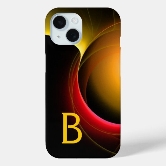ECLIPSE MONOGRAM Levendig zwart geel Case-Mate iPhone Case (Achterkant)