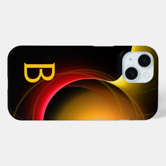 ECLIPSE MONOGRAM Levendig zwart geel Case-Mate iPhone Case (Achterkant (horizontaal))