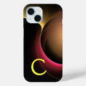 ECLIPSE MONOGRAM Levendig zwart geel Case-Mate iPhone Case (Achterkant)