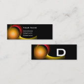 ECLIPSE MONOGRAM Levendig zwart geel Mini Visitekaartje (Voorkant / Achterkant)